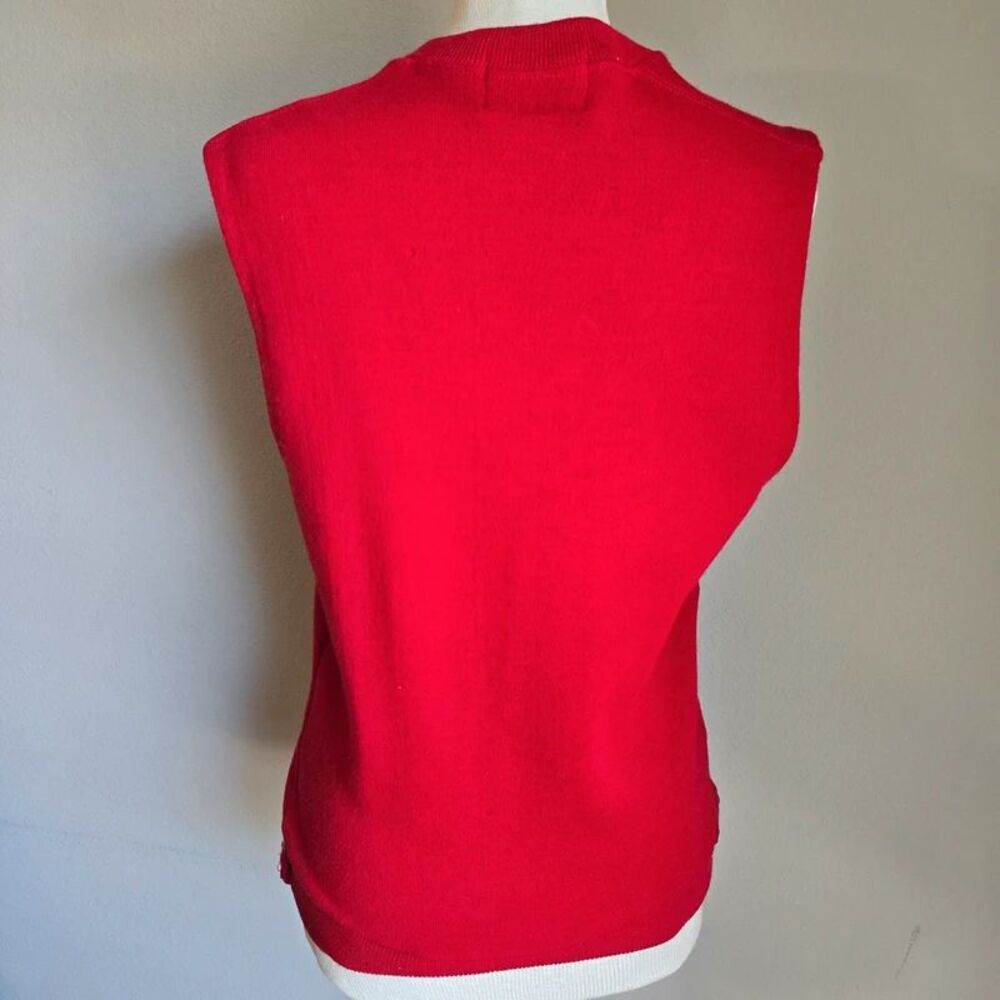 Vintage Wickbury Men’s Red Wool Sweater Vest Size L - Picture 10 of 10